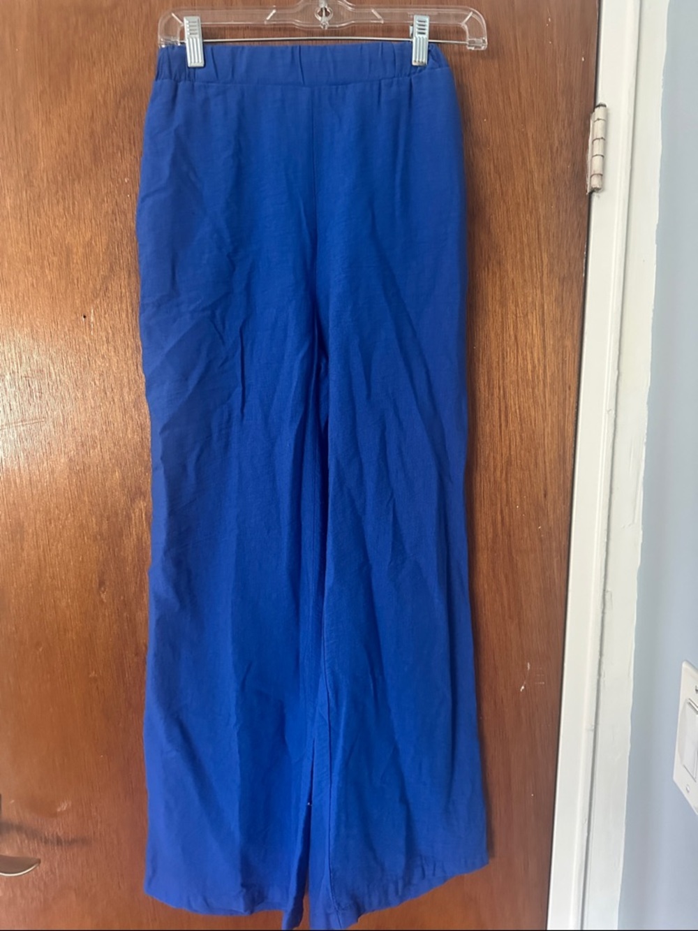 Sincerely Jules Royal Blue Linen Pull On Pants Size Small